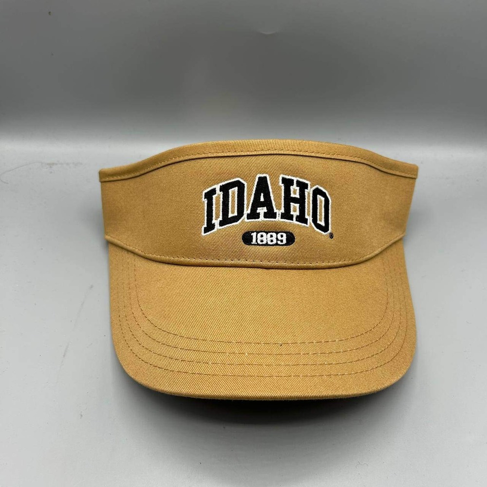 Idaho Visor Hat Men Tan Embroidered The Game Strap Back Cap Cotton New
